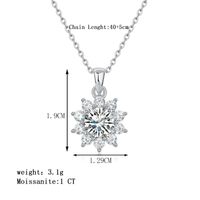 Elegant Sweet Solid Color Sterling Silver Plating Inlay Moissanite 18k Gold Plated Pendant Necklace main image 2