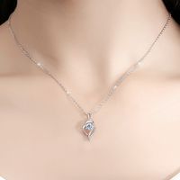 Elegant Luxurious Solid Color Sterling Silver Plating Inlay Moissanite 18k Gold Plated Pendant Necklace main image 3