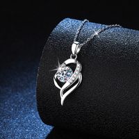 Elegant Luxurious Solid Color Sterling Silver Plating Inlay Moissanite 18k Gold Plated Pendant Necklace main image 4