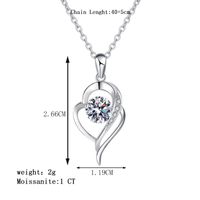 Elegant Luxurious Solid Color Sterling Silver Plating Inlay Moissanite 18k Gold Plated Pendant Necklace main image 2