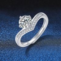 Elegant Luxurious Geometric Sterling Silver Gra Inlay Moissanite 18k Gold Plated Rings main image 1