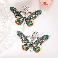 1 Pair Simple Style Classic Style Butterfly Plating Inlay Alloy Rhinestones Gold Plated Drop Earrings main image 5
