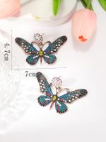 1 Pair Simple Style Classic Style Butterfly Plating Inlay Alloy Rhinestones Gold Plated Drop Earrings main image 6