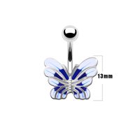 Simple Style Sunflower Heart Shape Butterfly Stainless Steel Alloy Copper Epoxy Flowers Butterfly Rhinestones Copper Zircon White Gold Plated Belly Ring main image 2