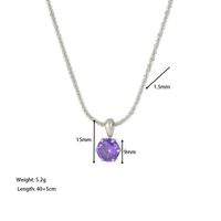 Classic Style Solid Color Stainless Steel Zircon Pendant Necklace In Bulk main image 7