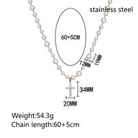 Hip-Hop Round 304 Stainless Steel Artificial Pearl Beaded 18K Gold Plated Women's Pendant Necklace main image 6