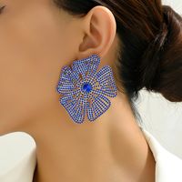 1 Pair Glam Exaggerated Lady Flower Plating Inlay Zinc Alloy Crystal Ear Studs main image 6