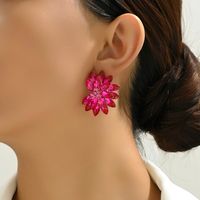 1 Pair Vintage Style Colorful Petal Layered Plating Inlay Zinc Alloy Glass Ear Studs main image 5