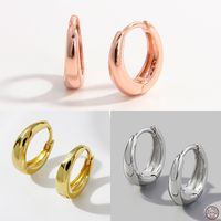 1 Pair Simple Style Commute Circle Plating Sterling Silver 14k Gold Plated Rose Gold Plated White Gold Plated Earrings main image 1