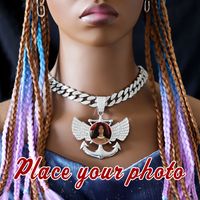 Hip-Hop Wings Anchor Zinc Alloy Chain Inlay Rhinestones Unisex Pendant Necklace main image 1