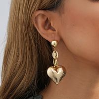 1 Pair Vintage Style Simple Style Heart Shape Alloy Copper Drop Earrings main image 3