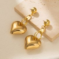 1 Pair Vintage Style Simple Style Heart Shape Alloy Copper Drop Earrings main image 6