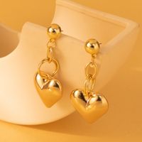 1 Pair Vintage Style Simple Style Heart Shape Alloy Copper Drop Earrings main image 7