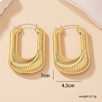 1 Pair Exaggerated Simple Style U Shape Plating Metal Earrings main image 5