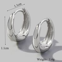 1 Pair Simple Style Commute Circle Plating Sterling Silver 14k Gold Plated Rose Gold Plated White Gold Plated Earrings sku image 1