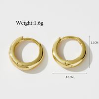1 Pair Simple Style Commute Circle Plating Sterling Silver 14k Gold Plated Rose Gold Plated White Gold Plated Earrings sku image 2