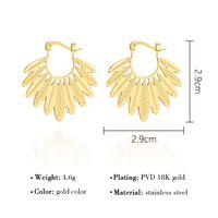 Fashion Leaf Titanium Steel Plating Earrings 1 Pair main image 7