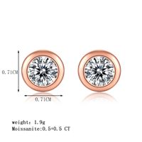 Elegant Classic Style Round Sterling Silver Gra Inlay Moissanite Silver Plated Ear Studs main image 6