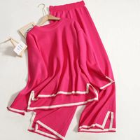 Daily Street Women's Casual Solid Color Knit Contrast Binding Pants Sets Pants Sets main image 9