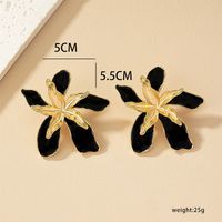 1 Pair Elegant Lady Flower Alloy 14k Gold Plated Ear Studs sku image 1