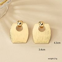 1 Pair Exaggerated Simple Style Rectangle Plating Hollow Out Metal Drop Earrings main image 5
