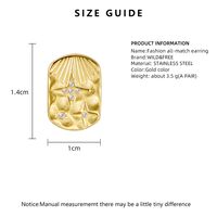 Wholesale Fashion Square Titanium Steel Plating Inlay 14k Gold Plated Rhinestones Jewelry Set sku image 1