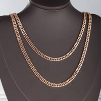 Retro Xuping Strassenmode Einfarbig Kupferlegierung Überzug 18 Karat Vergoldet Unisex Halskette main image 1