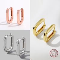 1 Pair Simple Style Commute Geometric Plating Sterling Silver 14k Gold Plated Rose Gold Plated White Gold Plated Earrings main image 1