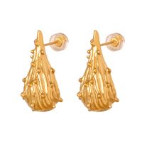 1 Pair Vintage Style Water Droplets Polka Dots Irregular Plating Titanium Steel 18k Gold Plated Ear Studs main image 3
