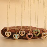 Cute Simple Style Streetwear Little Bear Heart Shape Copper Plating Inlay Zircon 14k Gold Plated Pendant Necklace main image 1