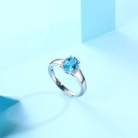 Simple Style Classic Style Round Sterling Silver Inlay Moissanite Zircon Rings main image 1