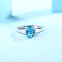 Simple Style Classic Style Round Sterling Silver Inlay Moissanite Zircon Rings main image 4