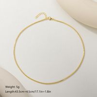 Décontractée Style Simple Style Classique Couleur Unie Le Cuivre Placage Plaqué Or 18k Collier sku image 4