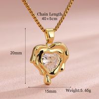 De Gros Style Vintage Forme De Cœur Fleur Noeud D'Arc Acier Inoxydable Le Cuivre Placage Incruster Plaqué Or 18K Zircon Pendentif sku image 3