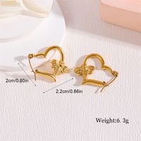 1 Pair Simple Style Irregular Heart Shape Bee Plating 201 Stainless Steel 18K Gold Plated Ear Studs main image 3