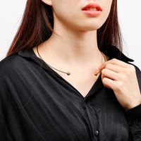 Stainless Steel Titanium Steel 18K Gold Plated Casual Simple Style Solid Color Choker main image 2