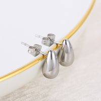 Stainless Steel 18K Gold Plated Retro Streetwear Plating Geometric Earrings Necklace main image 4