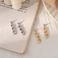 1 Pair Elegant Geometric Alloy Gold Plated Drop Earrings main image 3