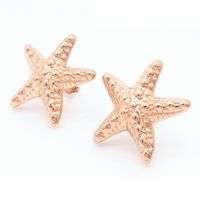 1 Pair Simple Style Classic Style Starfish Plating Titanium Steel 18K Gold Plated Ear Studs main image 4