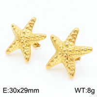 1 Pair Simple Style Classic Style Starfish Plating Titanium Steel 18K Gold Plated Ear Studs sku image 4