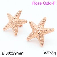 1 Pair Simple Style Classic Style Starfish Plating Titanium Steel 18K Gold Plated Ear Studs sku image 5