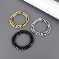 Titanium Steel 18K Gold Plated Punk Plating Geometric Solid Color Jewelry Set main image 4