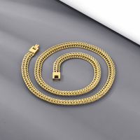 Punk Solid Color Titanium Steel Plating Chain 18K Gold Plated Men's Necklace main image 2