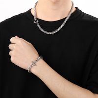Basic Classic Style Geometric Titanium Steel Men's Bracelets Necklace main image 4