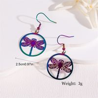 1 Pair Retro Simple Style Peacock Leaves Plating 201 Stainless Steel K Gold Plated Drop Earrings sku image 1