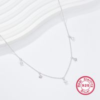Elegant Star Water Droplets Sterling Silver Inlay Zircon 18k Gold Plated Necklace main image 6