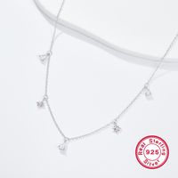 Elegant Star Water Droplets Sterling Silver Inlay Zircon 18k Gold Plated Necklace main image 5