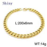 Titanium Steel 18K Gold Plated Hip-Hop Retro Chain Solid Color Bracelets Necklace sku image 3