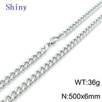 Titanium Steel 18K Gold Plated Hip-Hop Retro Chain Solid Color Bracelets Necklace sku image 6