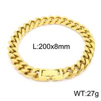 Acier Au Titane Plaqué Or 18K Hip Hop Rétro Chaîne Couleur Unie Collier sku image 3